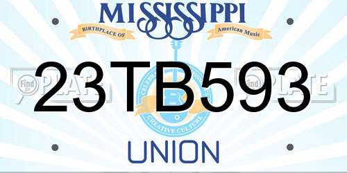 23TB593 Mississippi License Plate
