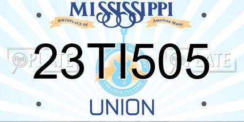 23TI505 Mississippi License Plate
