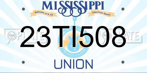 23TI508 Mississippi License Plate