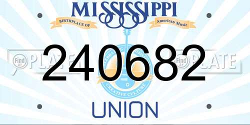 240682 Mississippi License Plate