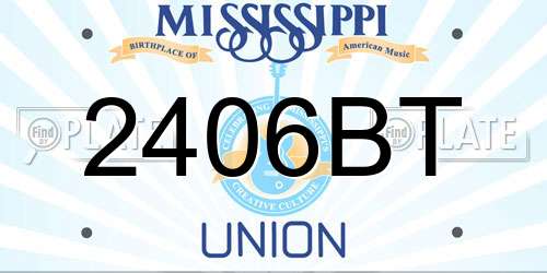 2406BT Mississippi License Plate