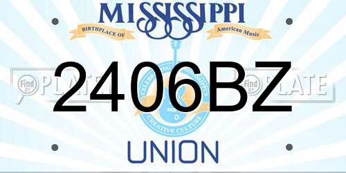 2406BZ Mississippi License Plate