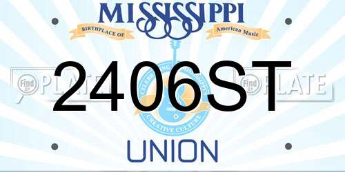 2406ST Mississippi License Plate