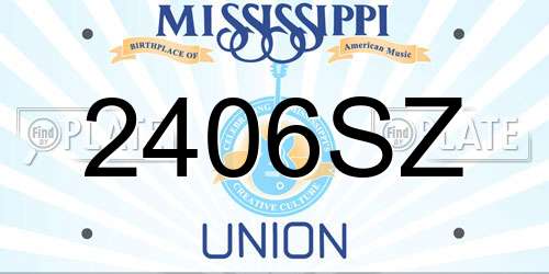 2406SZ Mississippi License Plate