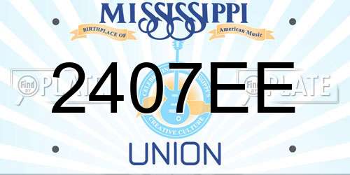 2407EE Mississippi License Plate