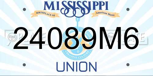 24089M6 Mississippi License Plate