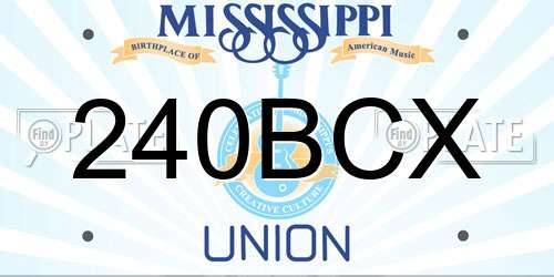 240BCX Mississippi License Plate