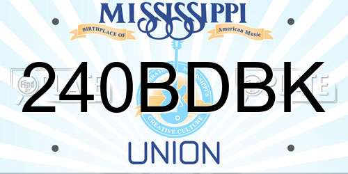 240BDBK Mississippi License Plate