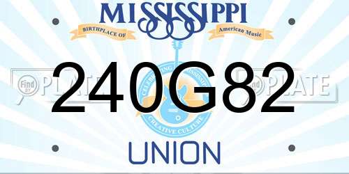 240G82 Mississippi License Plate