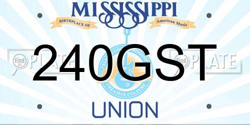 240GST Mississippi License Plate