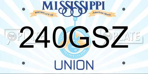 240GSZ Mississippi License Plate