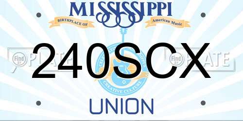 240SCX Mississippi License Plate