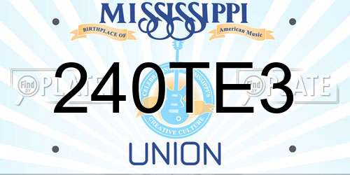 240TE3 Mississippi License Plate