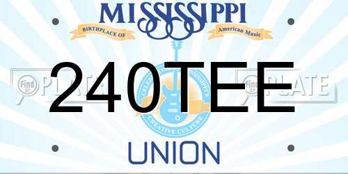 240TEE Mississippi License Plate
