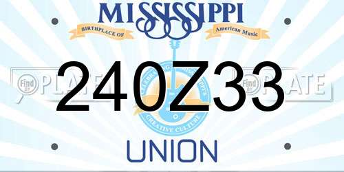 240Z33 Mississippi License Plate