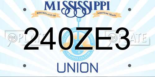240ZE3 Mississippi License Plate