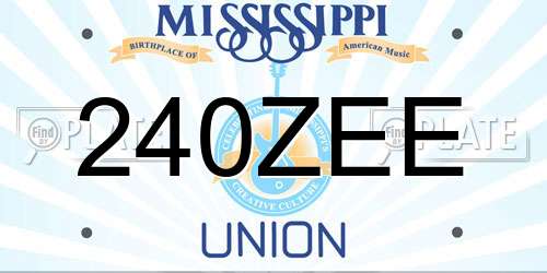 240ZEE Mississippi License Plate