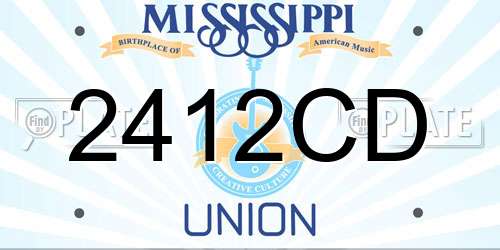 2412CD Mississippi License Plate