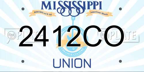 2412CO Mississippi License Plate