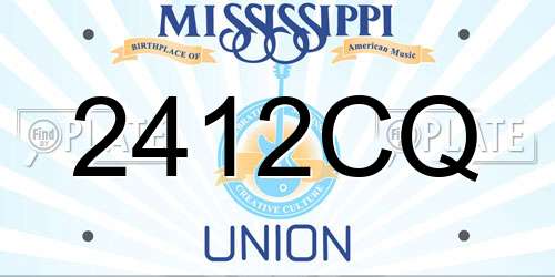 2412CQ Mississippi License Plate