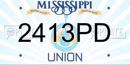2413PD Mississippi License Plate