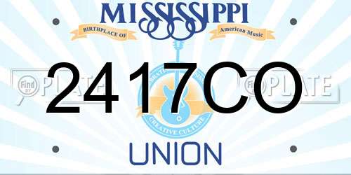 2417CO Mississippi License Plate