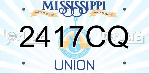 2417CQ Mississippi License Plate