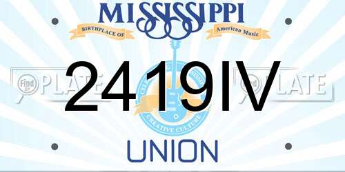 2419IV Mississippi License Plate