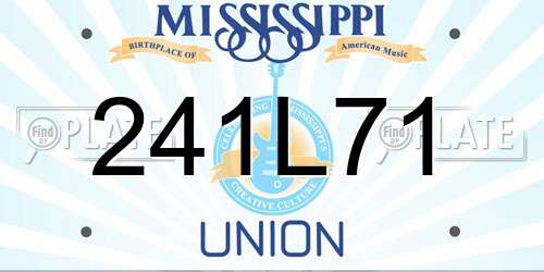 241L71 Mississippi License Plate