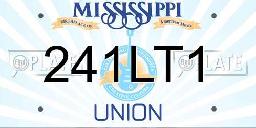 241LT1 Mississippi License Plate