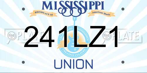 241LZ1 Mississippi License Plate
