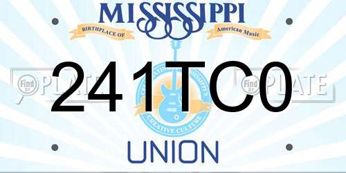 241TC0 Mississippi License Plate