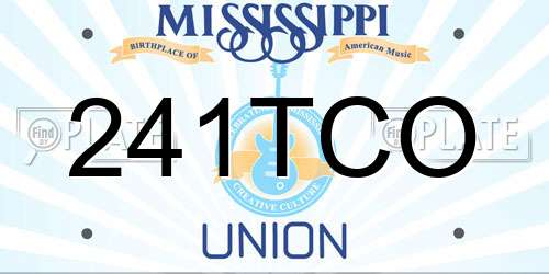 241TCO Mississippi License Plate