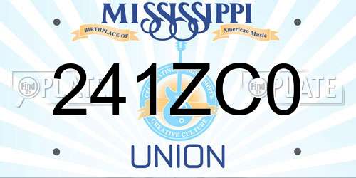 241ZC0 Mississippi License Plate