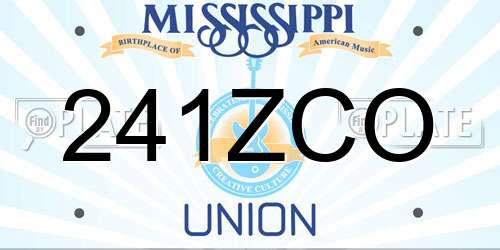 241ZCO Mississippi License Plate