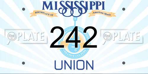242 Mississippi License Plate