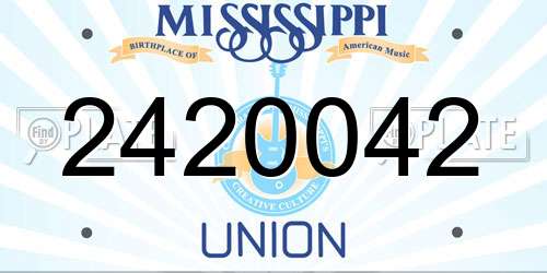 2420042 Mississippi License Plate