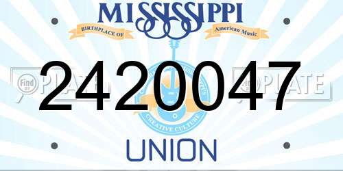 2420047 Mississippi License Plate