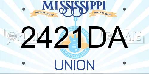 2421DA Mississippi License Plate