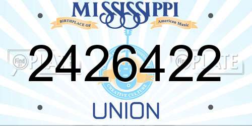 2426422 Mississippi License Plate