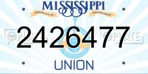2426477 Mississippi License Plate