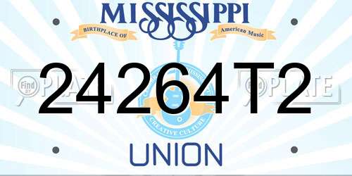 24264T2 Mississippi License Plate