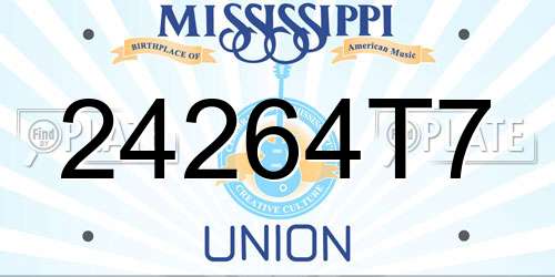 24264T7 Mississippi License Plate