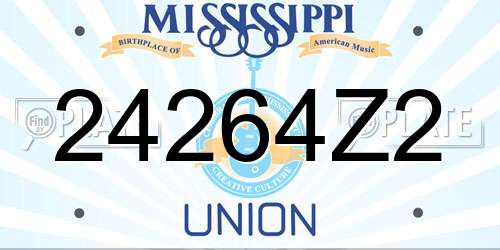 24264Z2 Mississippi License Plate