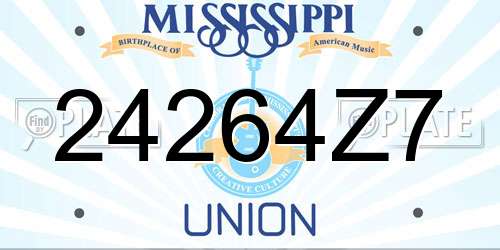 24264Z7 Mississippi License Plate
