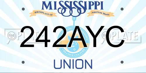 242AYC Mississippi License Plate