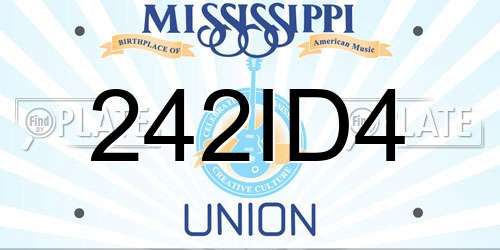242ID4 Mississippi License Plate