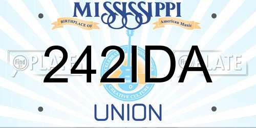 242IDA Mississippi License Plate