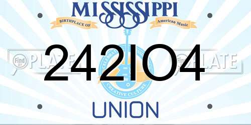 242IO4 Mississippi License Plate
