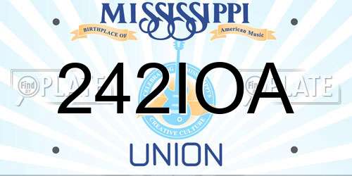 242IOA Mississippi License Plate
